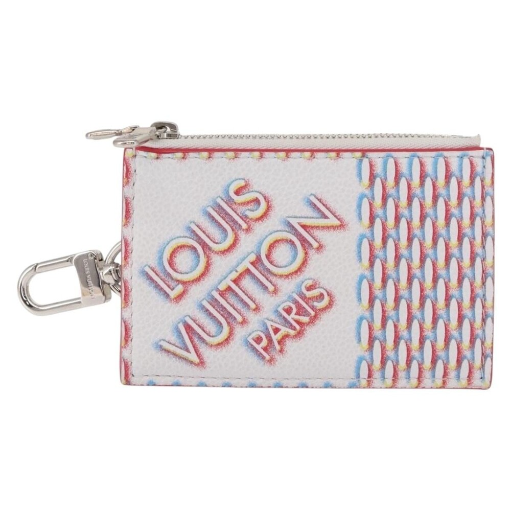 Louis Vuitton Damier Azur Spray Double Zip Card Holder White